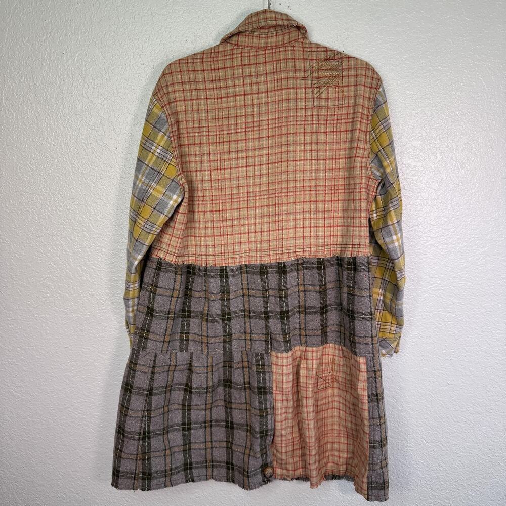 Ivy Jane Jacket Womens Small Patchwork Plaid Flannel Boho Distressed Artsy Coat - Picture 2 of 13